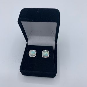 Lab created Opal studs